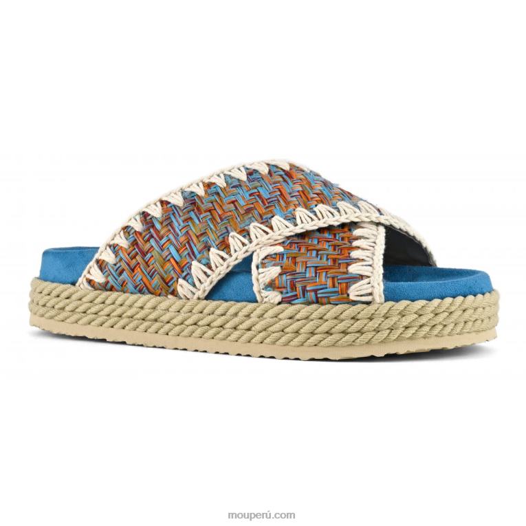 cuerda bio sandalia textil criss cross mujer 8DRXZ129 multicolor Mou