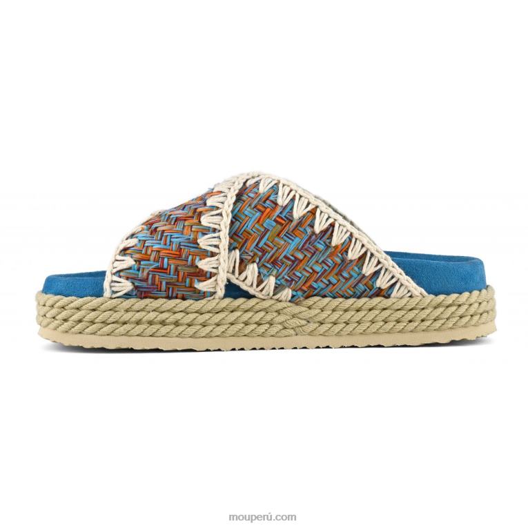 cuerda bio sandalia textil criss cross mujer 8DRXZ129 multicolor Mou