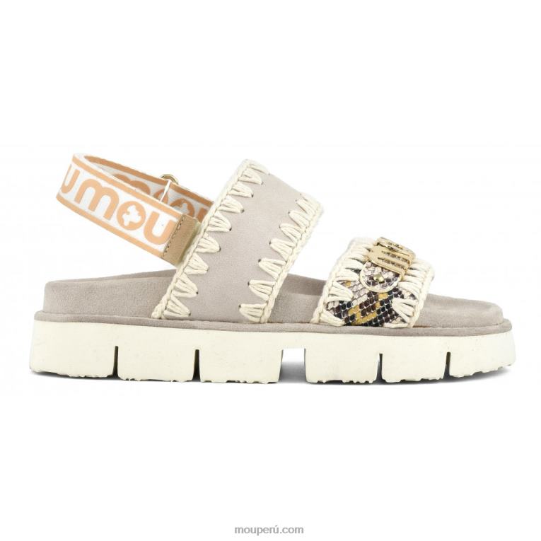 nueva correa trasera de sandalia bio mujer 8DRXZ158 serpiente de roca Mou