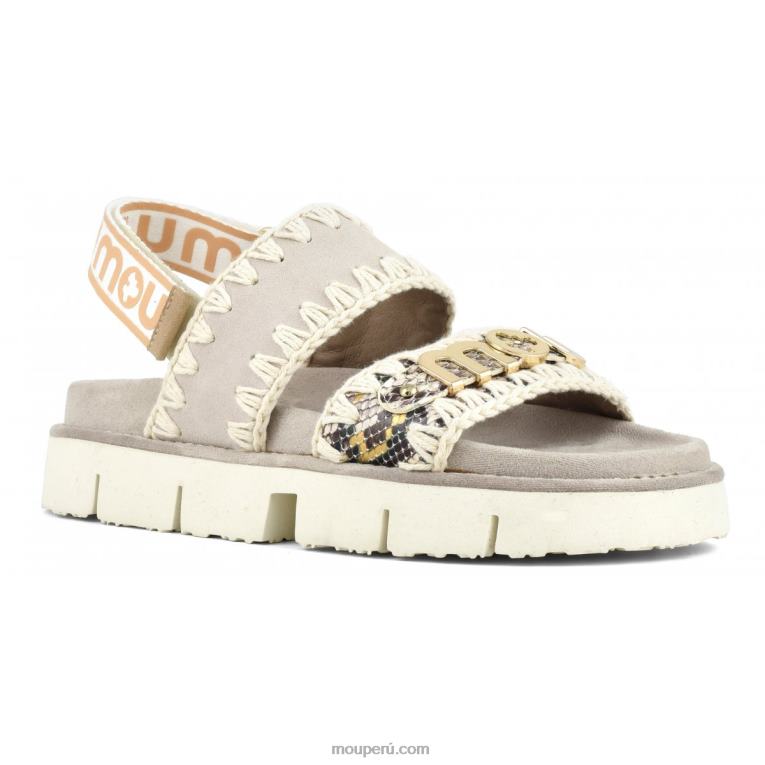 nueva correa trasera de sandalia bio mujer 8DRXZ158 serpiente de roca Mou