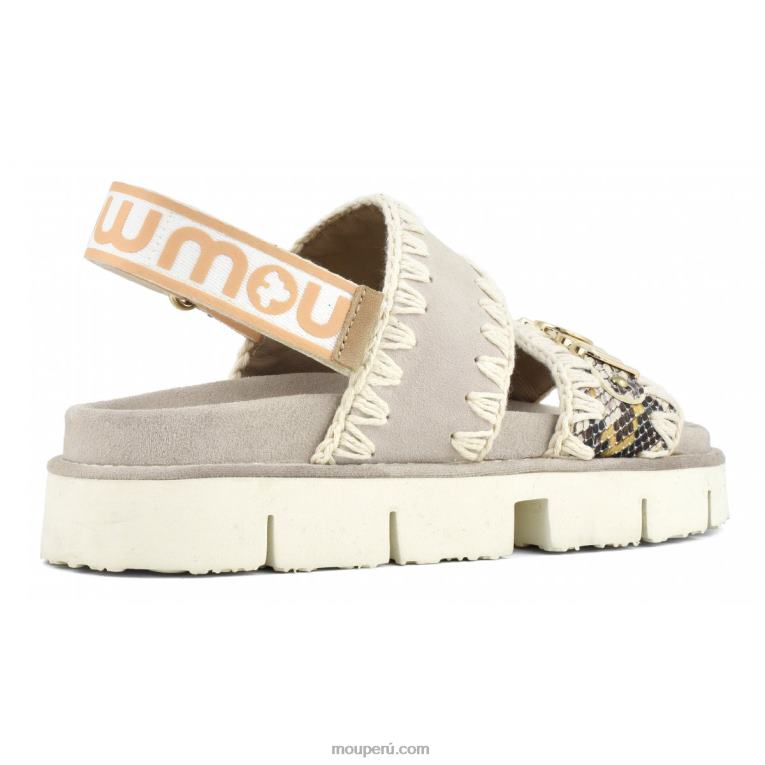 nueva correa trasera de sandalia bio mujer 8DRXZ158 serpiente de roca Mou