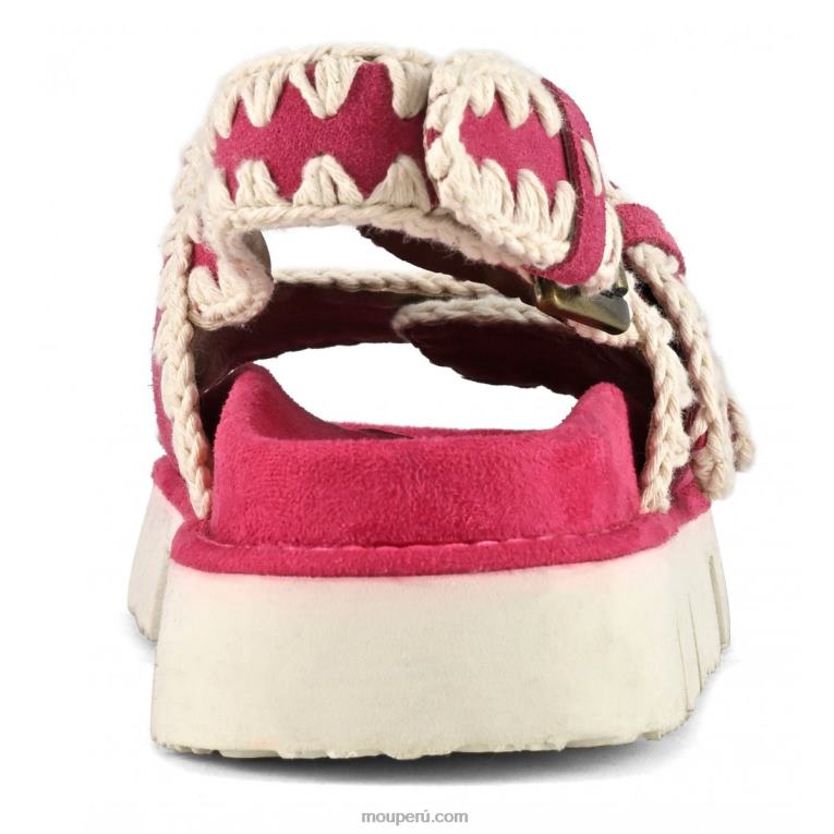 nuevo bio con hebillas y correa trasera mujer 8DRXZ116 fucsia Mou