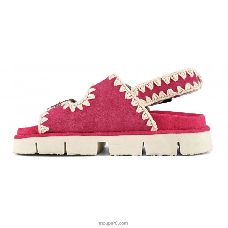 nuevo bio con hebillas y correa trasera mujer 8DRXZ116 fucsia Mou