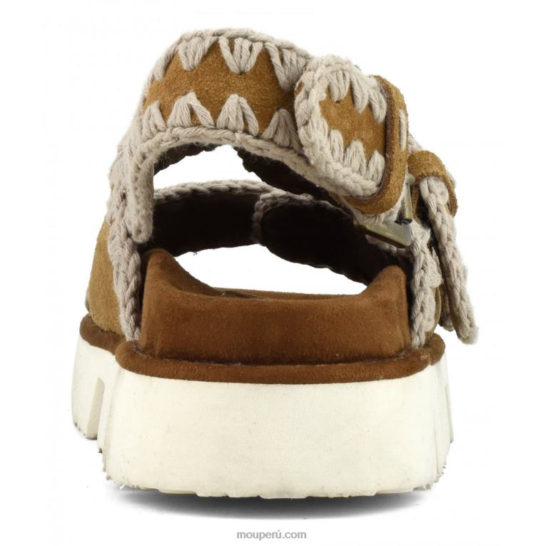 nuevo bio con hebillas y correa trasera mujer 8DRXZ117 coñac Mou