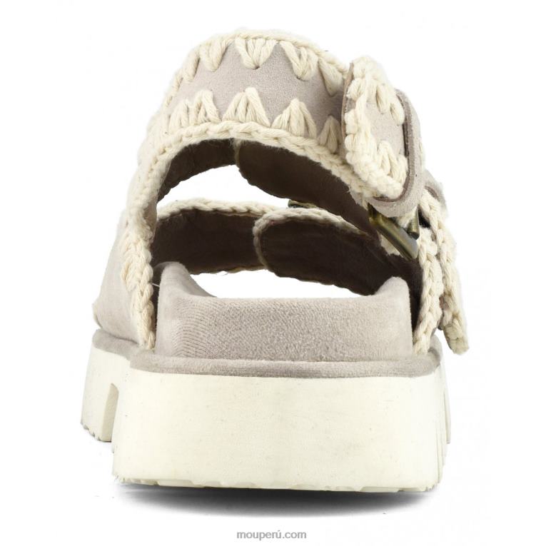 nuevo bio con hebillas y correa trasera mujer 8DRXZ118 tiza Mou