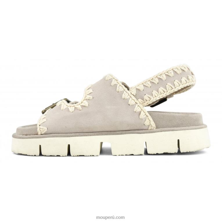 nuevo bio con hebillas y correa trasera mujer 8DRXZ118 tiza Mou