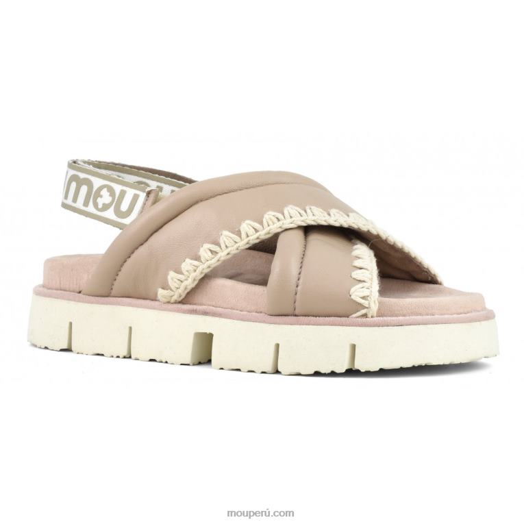 nuevo empeine bio entrecruzado mujer 8DRXZ154 arena Mou