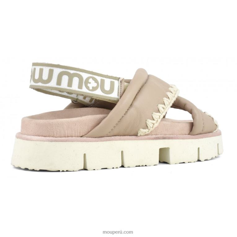 nuevo empeine bio entrecruzado mujer 8DRXZ154 arena Mou