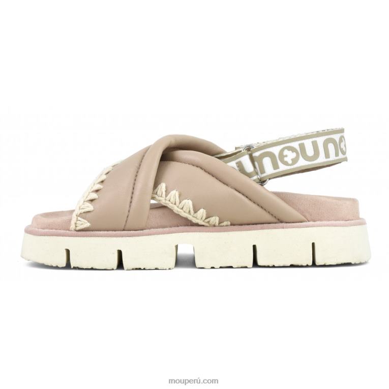 nuevo empeine bio entrecruzado mujer 8DRXZ154 arena Mou