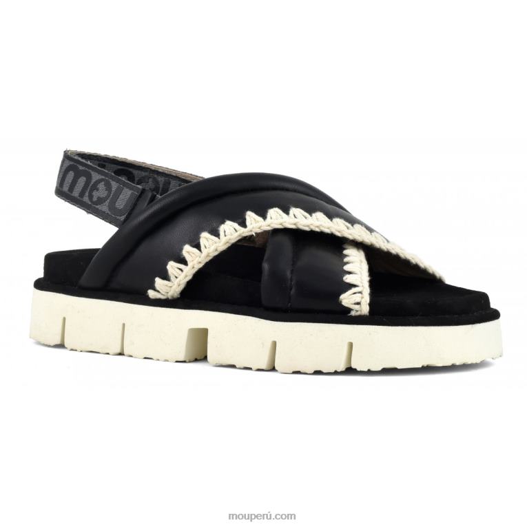 nuevo empeine bio entrecruzado mujer 8DRXZ155 blanco negro Mou