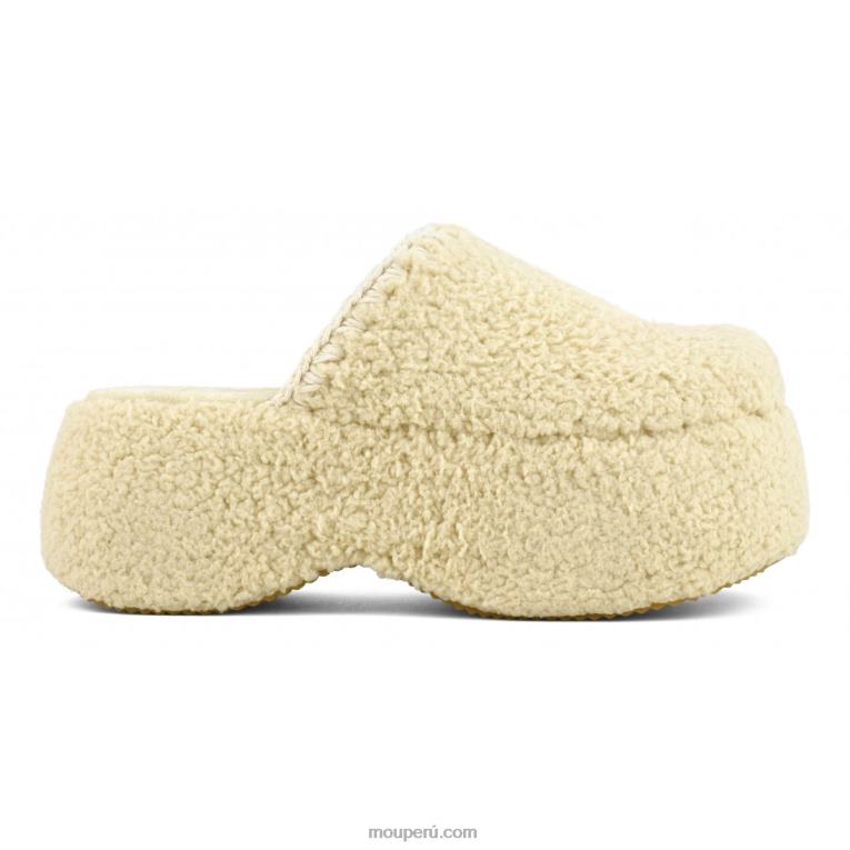 plataforma gruesa de piel de sherpa mujer 8DRXZ143 beige Mou