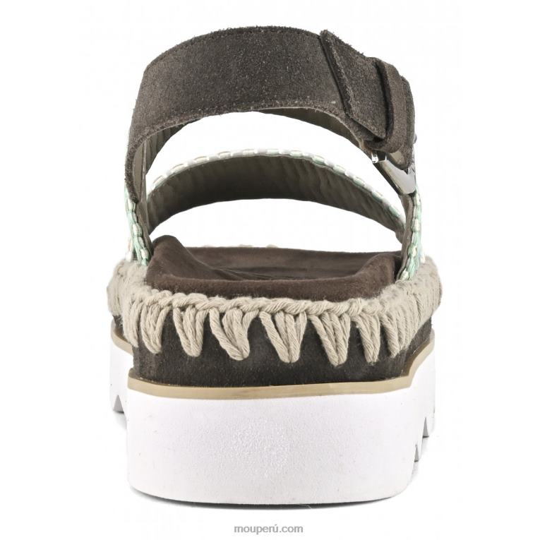 sandalia bio alta eva mujer 8DRXZ164 rafia/gamuza multicolor Mou