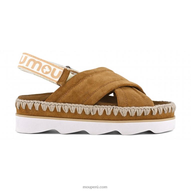 sandalia bio alta eva mujer 8DRXZ166 coñac Mou