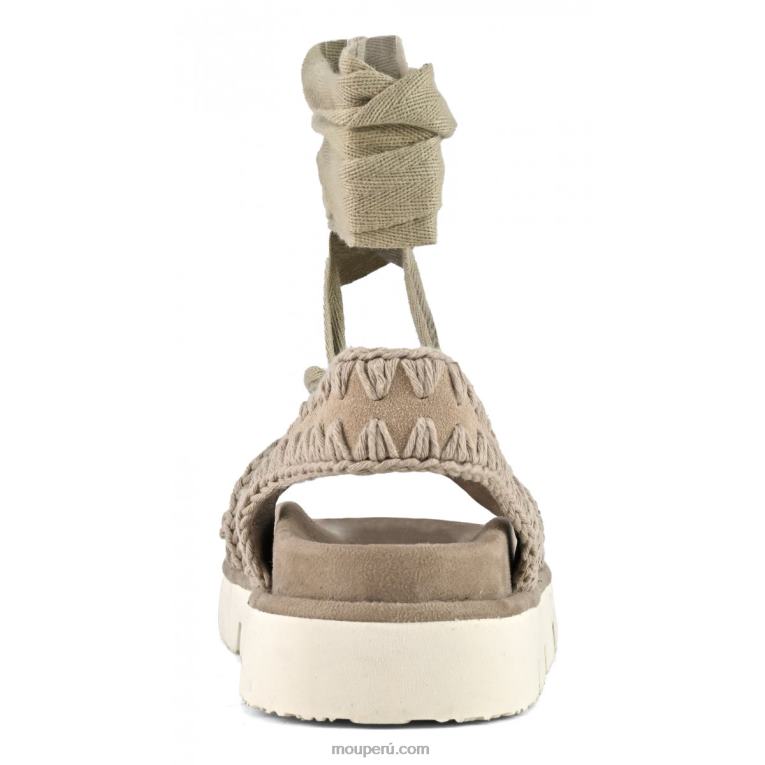 sandalia bio con cordones mujer 8DRXZ163 mezcla azul Mou