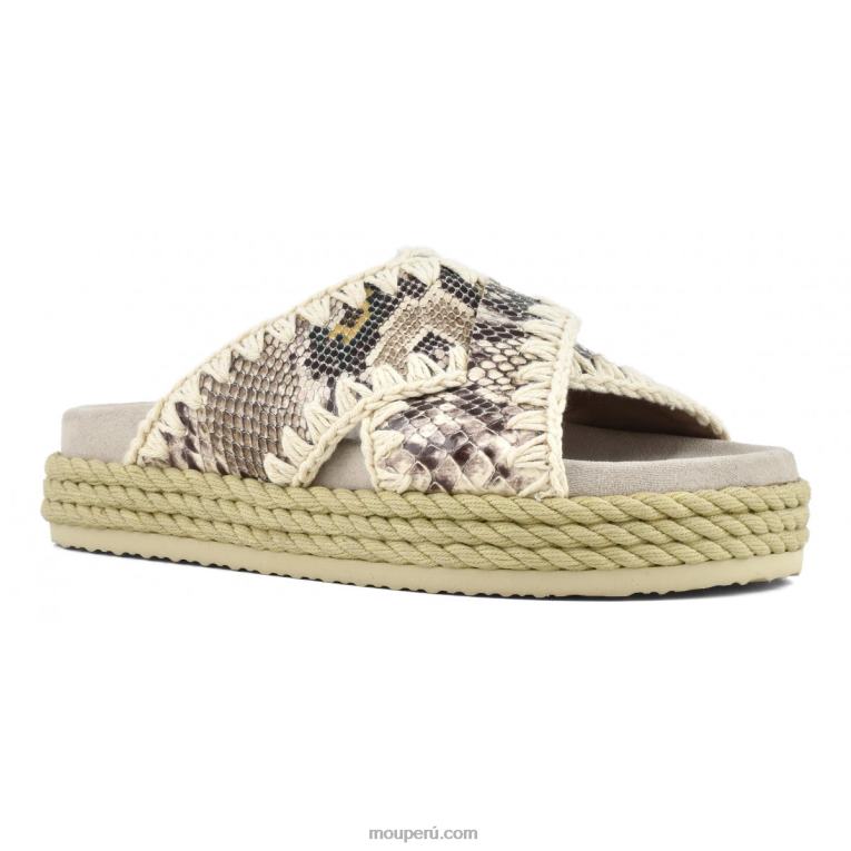 sandalia bio de cuerda entrecruzada mujer 8DRXZ132 serpiente de roca Mou