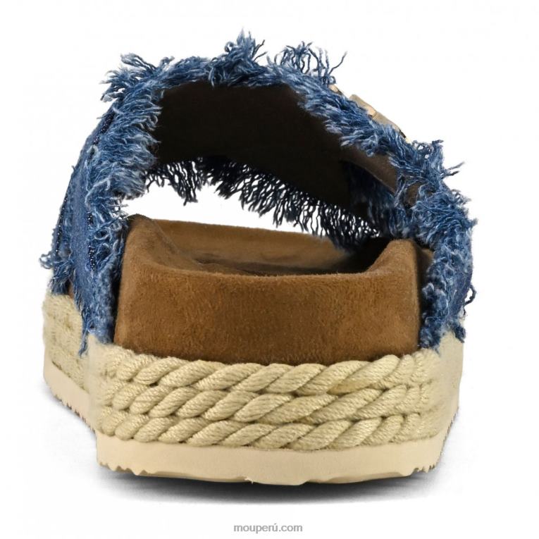 sandalia bio de cuerda entrecruzada mujer 8DRXZ133 mezclilla Mou