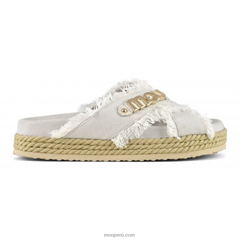 sandalia bio de cuerda entrecruzada mujer 8DRXZ135 rwbei Mou