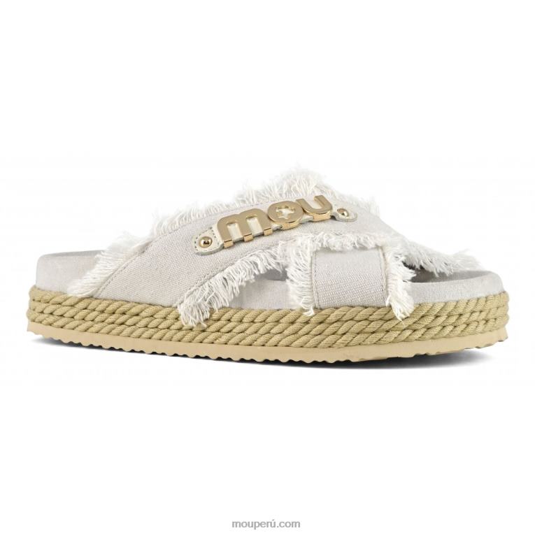 sandalia bio de cuerda entrecruzada mujer 8DRXZ135 rwbei Mou