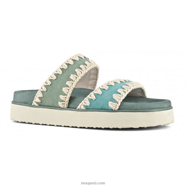 sandalia bio dos correas mujer 8DRXZ179 mezcla verde Mou