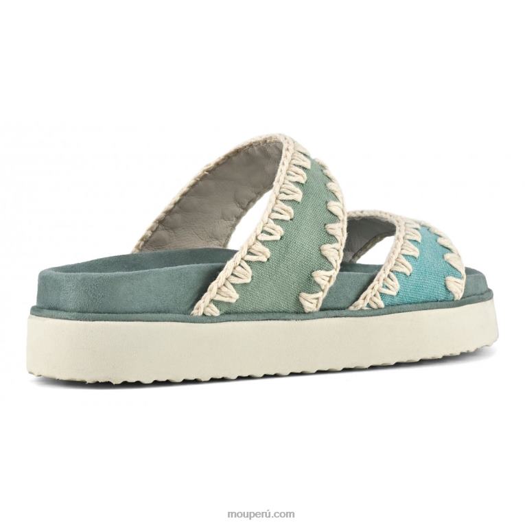 sandalia bio dos correas mujer 8DRXZ179 mezcla verde Mou