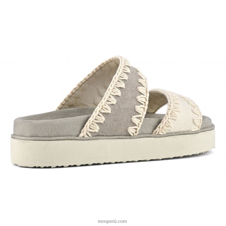 sandalia bio dos correas mujer 8DRXZ180 mezcla natural Mou