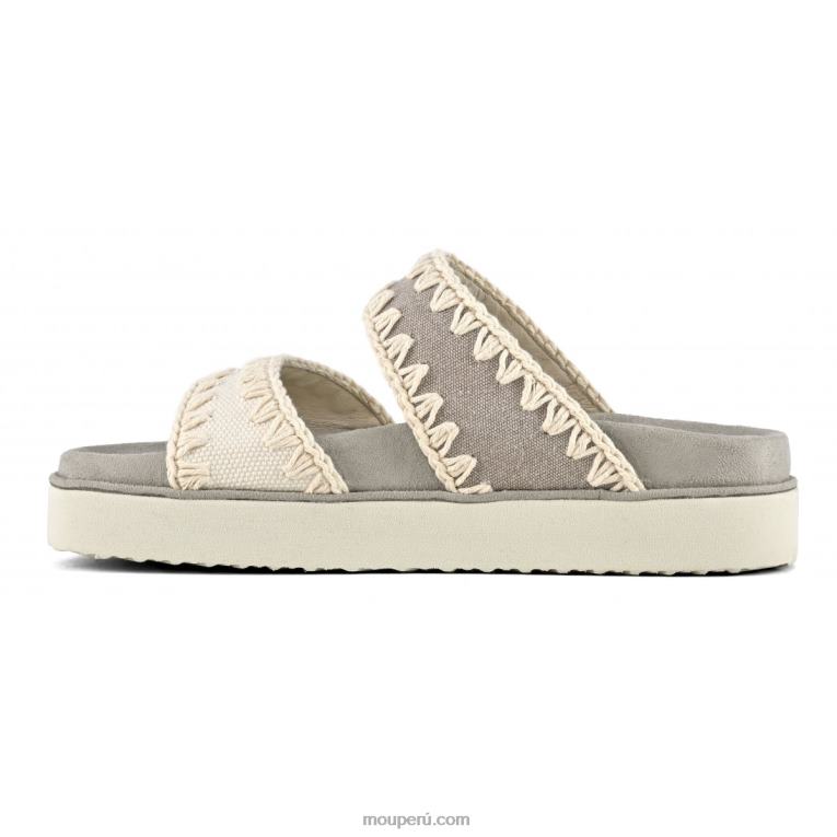 sandalia bio dos correas mujer 8DRXZ180 mezcla natural Mou