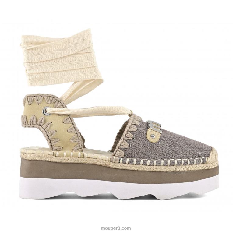 sandalia espa con logo mujer 8DRXZ176 carbón Mou