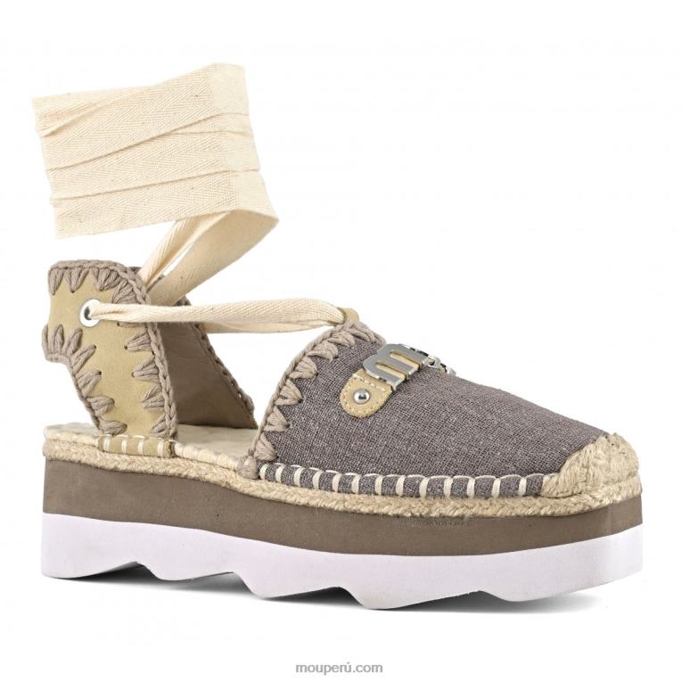 sandalia espa con logo mujer 8DRXZ176 carbón Mou