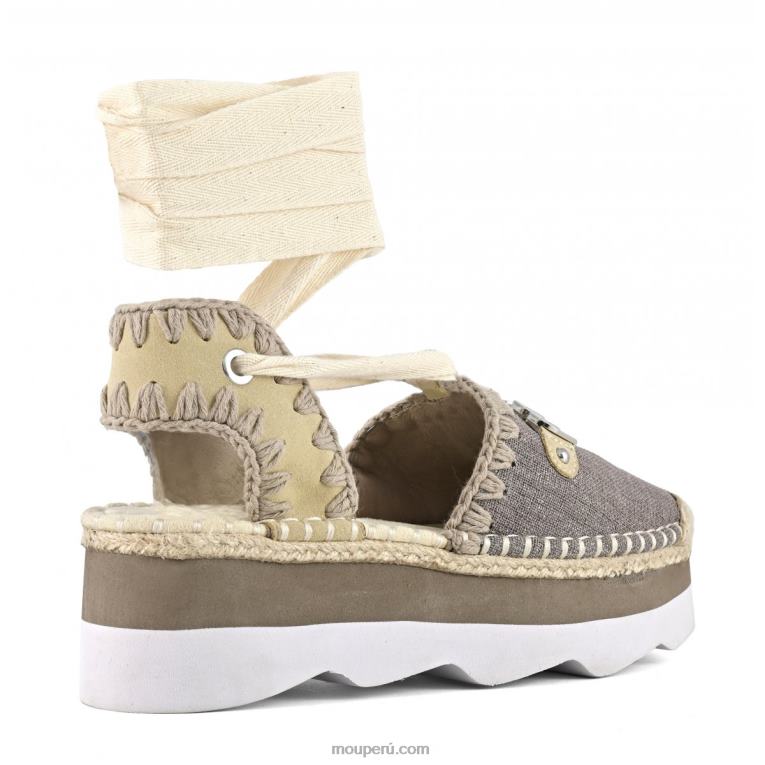 sandalia espa con logo mujer 8DRXZ176 carbón Mou