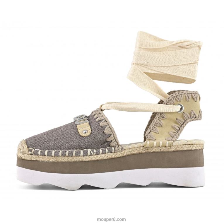 sandalia espa con logo mujer 8DRXZ176 carbón Mou