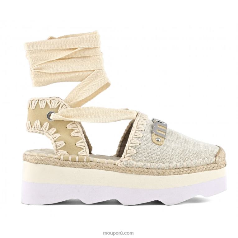 sandalia espa con logo mujer 8DRXZ177 crudo Mou