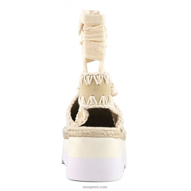 sandalia espa con logo mujer 8DRXZ177 crudo Mou