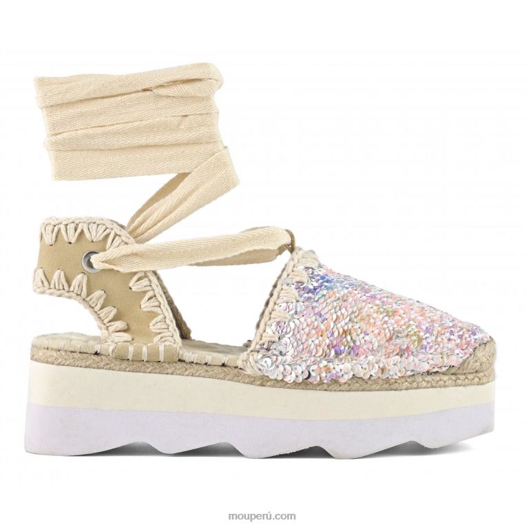 sandalia espa lentejuelas mujer 8DRXZ178 mezcla desnuda Mou
