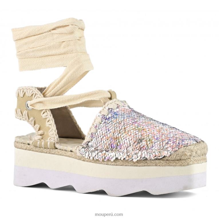 sandalia espa lentejuelas mujer 8DRXZ178 mezcla desnuda Mou