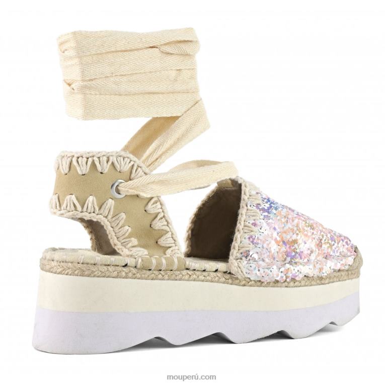 sandalia espa lentejuelas mujer 8DRXZ178 mezcla desnuda Mou