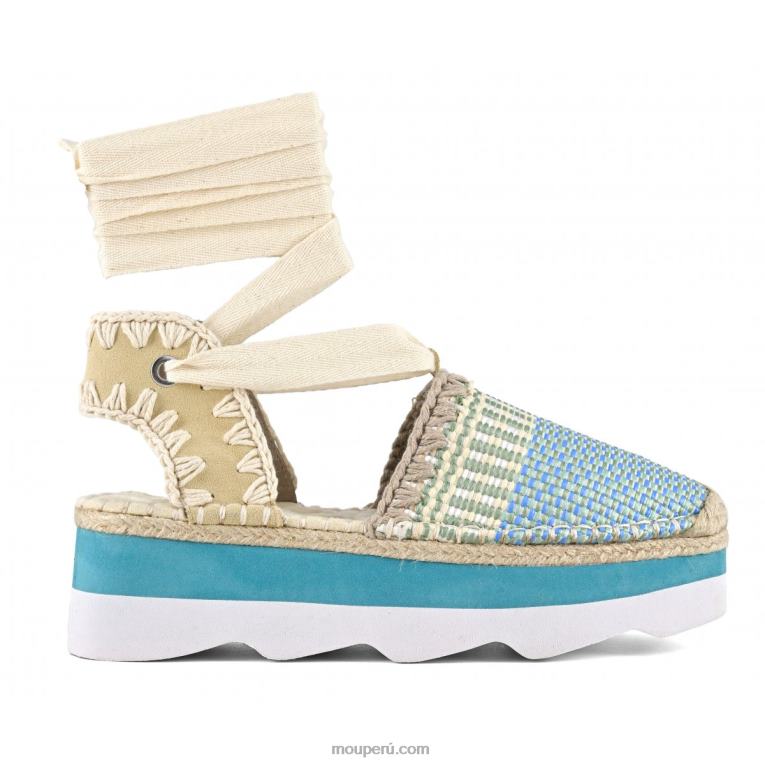 sandalia espa mujer 8DRXZ175 rafia/gamuza multicolor Mou