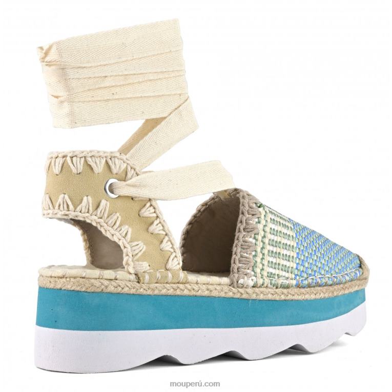 sandalia espa mujer 8DRXZ175 rafia/gamuza multicolor Mou