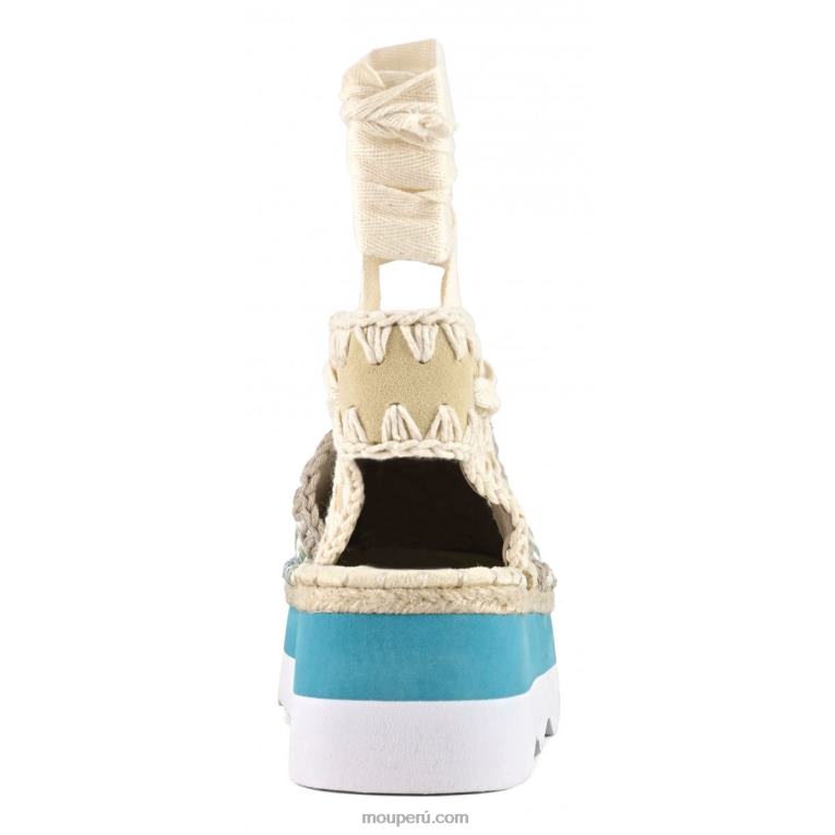 sandalia espa mujer 8DRXZ175 rafia/gamuza multicolor Mou