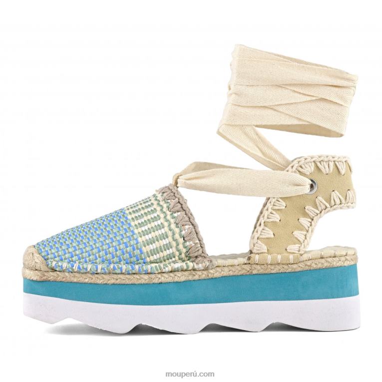 sandalia espa mujer 8DRXZ175 rafia/gamuza multicolor Mou