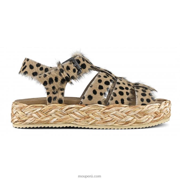 sandalia trenza rafia mujer 8DRXZ125 guepardo de pelo largo Mou