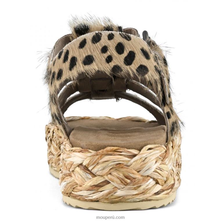 sandalia trenza rafia mujer 8DRXZ125 guepardo de pelo largo Mou