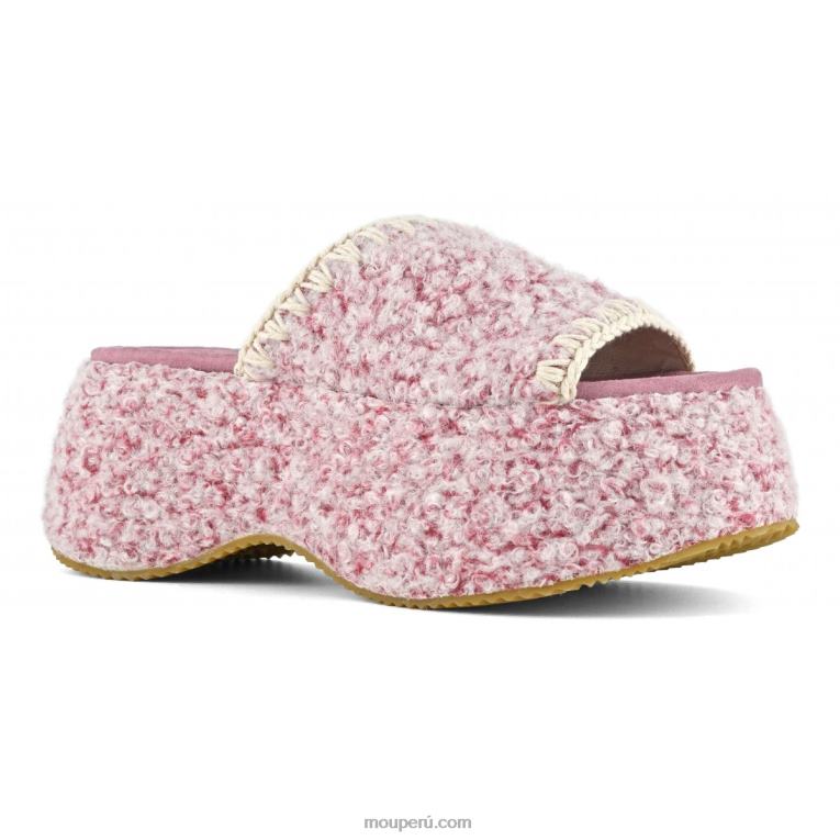 tobogán grueso y plano mujer 8DRXZ140 rosa Mou