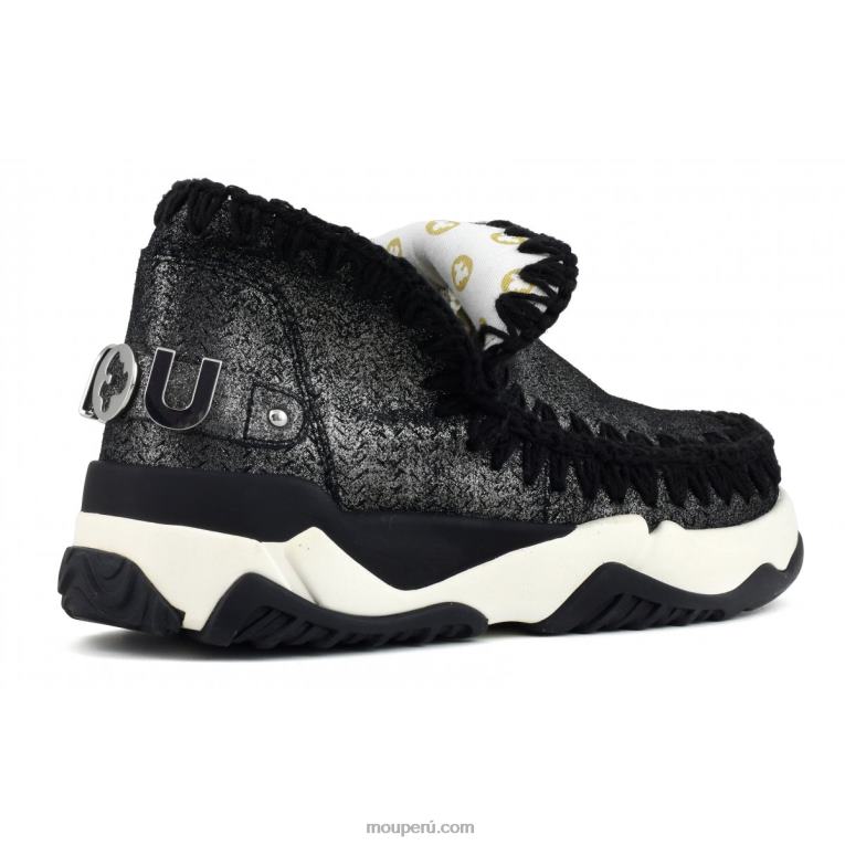 entrenador esquimal microglitter mujer 8DRXZ73 negro micropurpurina Mou