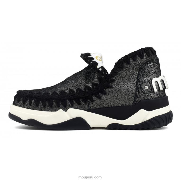 entrenador esquimal microglitter mujer 8DRXZ73 negro micropurpurina Mou