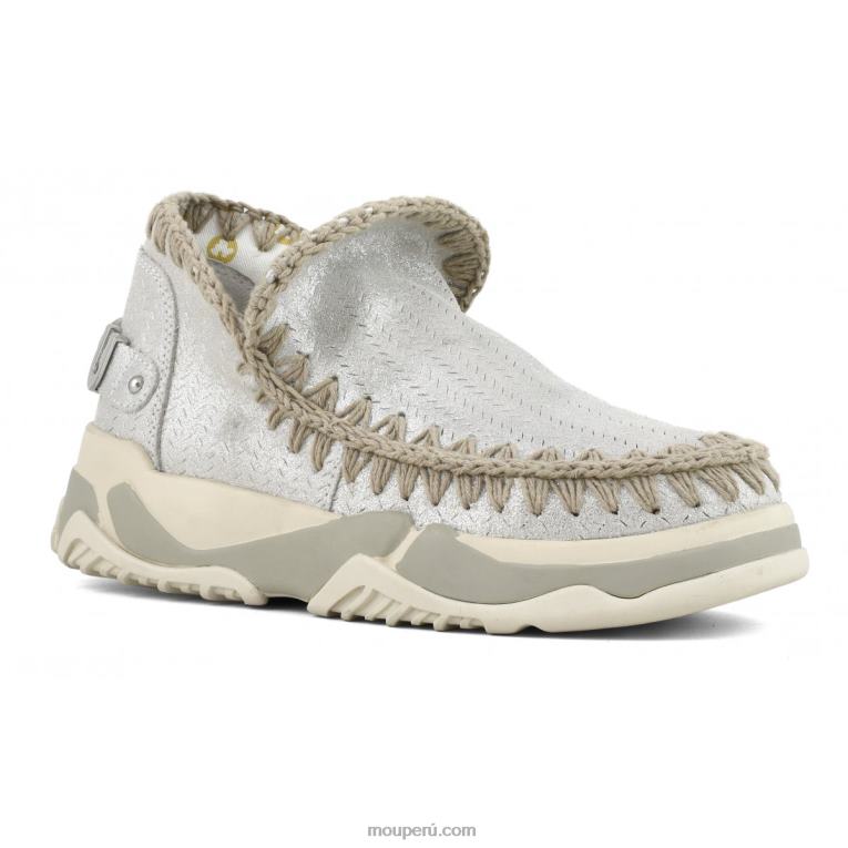 entrenador esquimal microglitter mujer 8DRXZ74 gris elefante con micropurpurina Mou