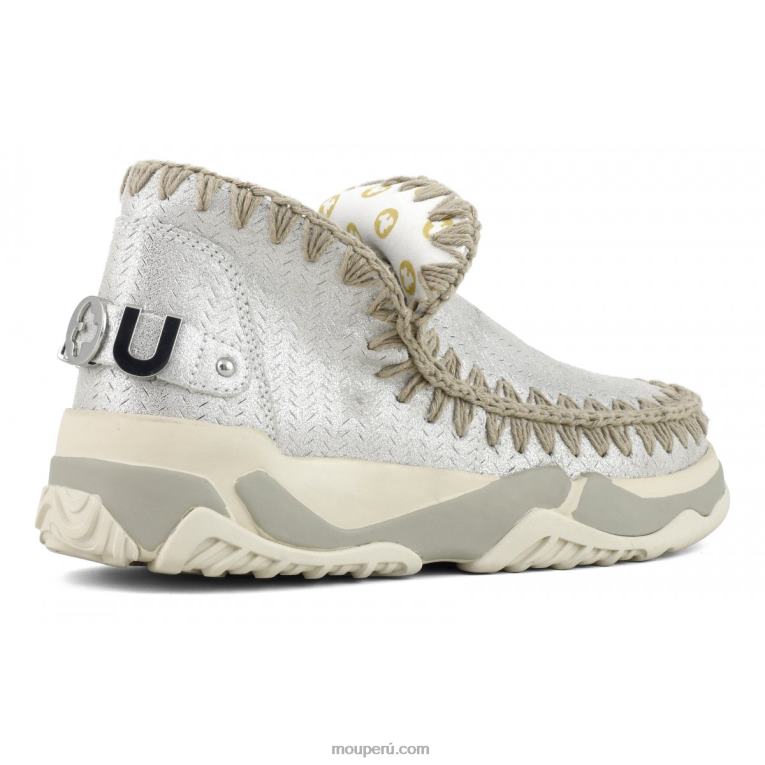 entrenador esquimal microglitter mujer 8DRXZ74 gris elefante con micropurpurina Mou