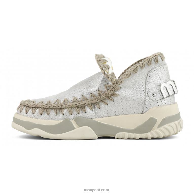 entrenador esquimal microglitter mujer 8DRXZ74 gris elefante con micropurpurina Mou