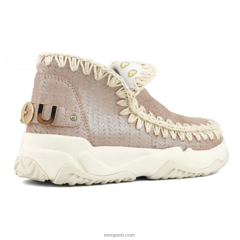 entrenador esquimal microglitter mujer 8DRXZ75 marrón rosado con micropurpurina Mou