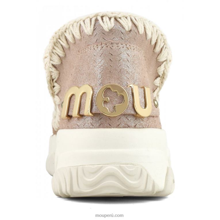 entrenador esquimal microglitter mujer 8DRXZ75 marrón rosado con micropurpurina Mou