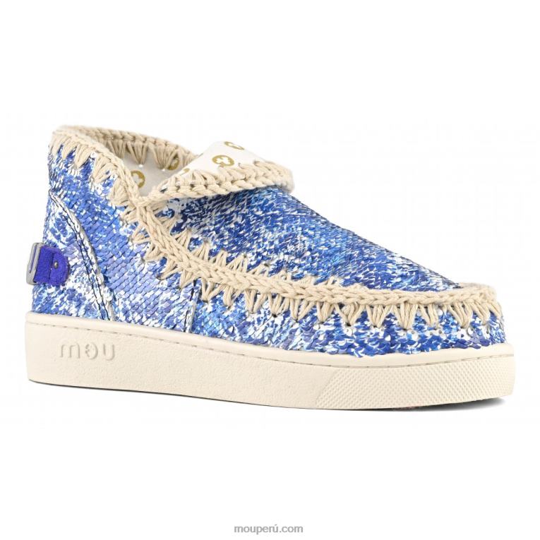 zapatilla de lentejuelas estampadas esquimales de verano mujer 8DRXZ45 mezcla azul Mou